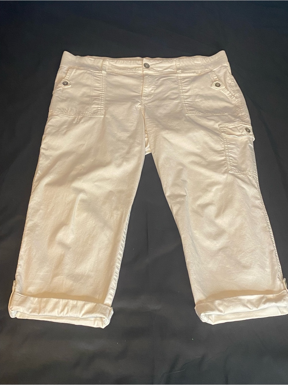 Womans Sonoma Life Style Capri Mid-Rise Pants Size 16 White 98% Cotton New
